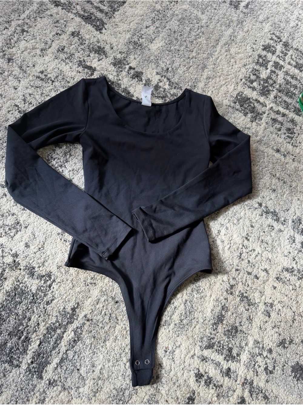 PARAGON Black Long Sleeve Scoop Bodysuit
